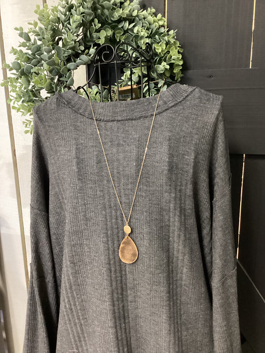 Teardrop Leather Necklace