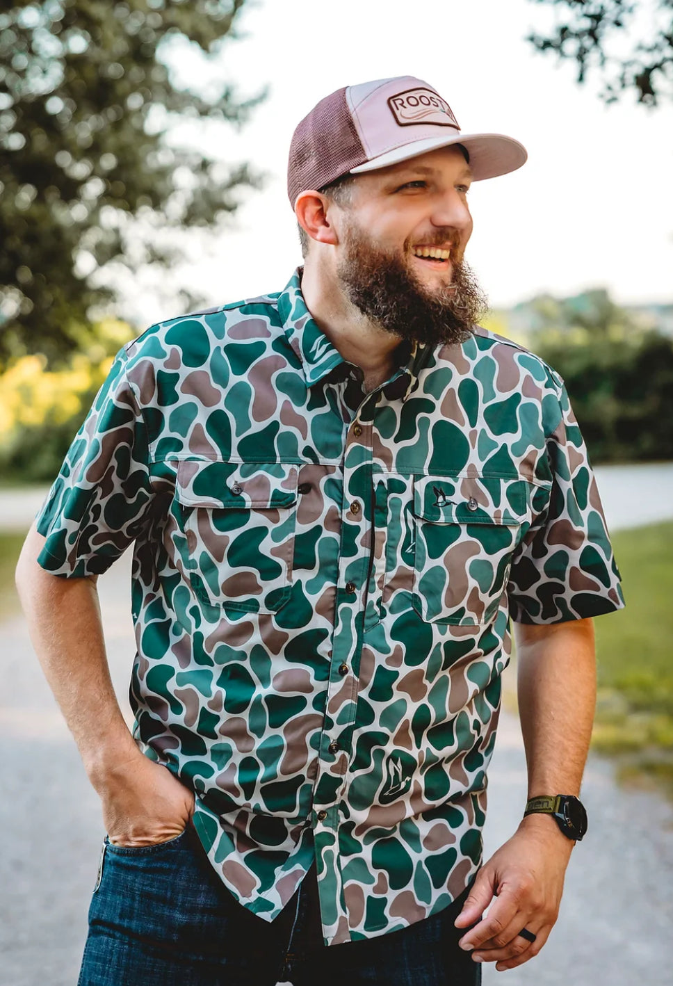 Roost Camo Button Down