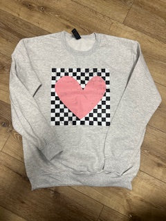 Heart + Checkered Sweatshirt