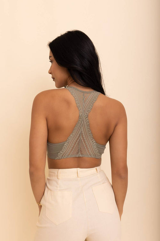 Lace Racerback Bralette: Sage