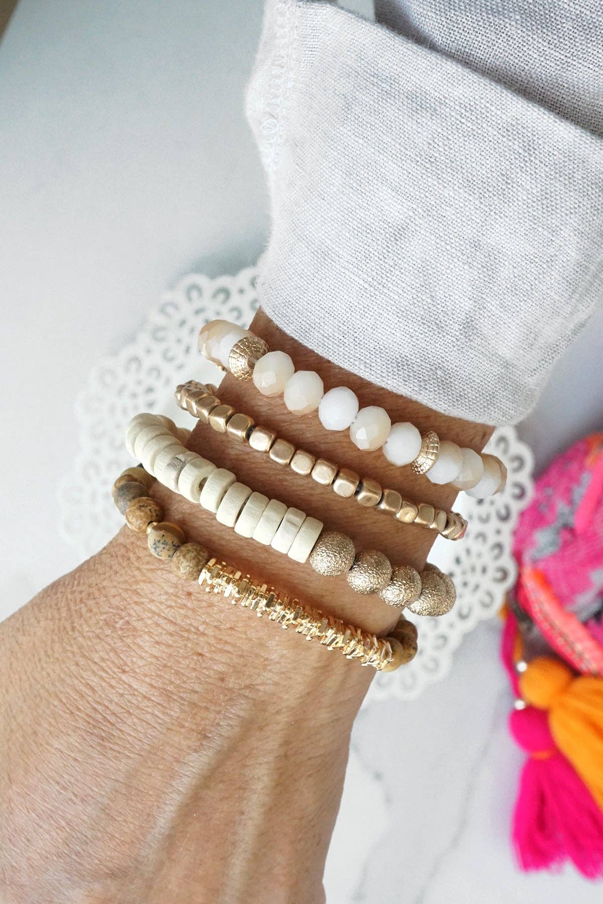 Bracelets stack of 4 Natural