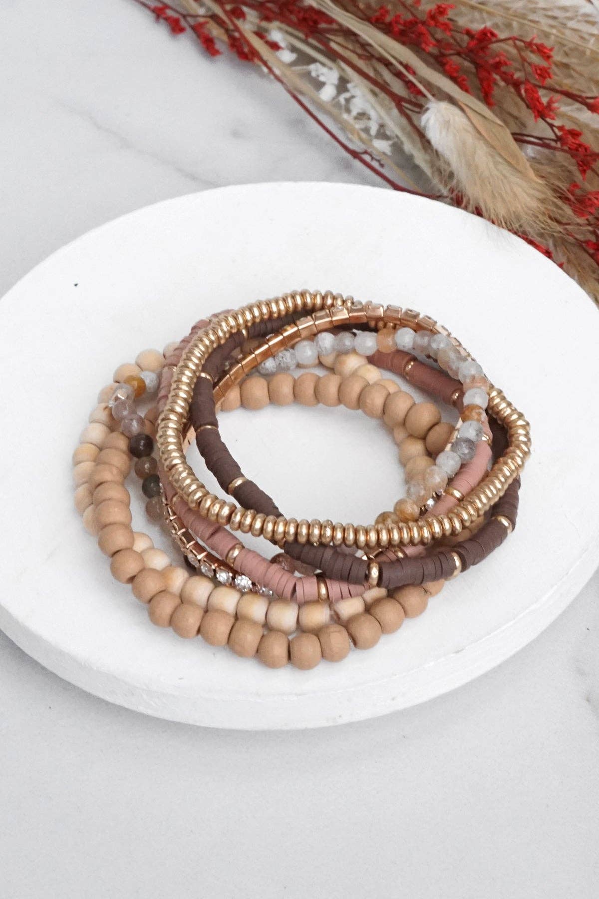 7 Beaded Bracelets Stack