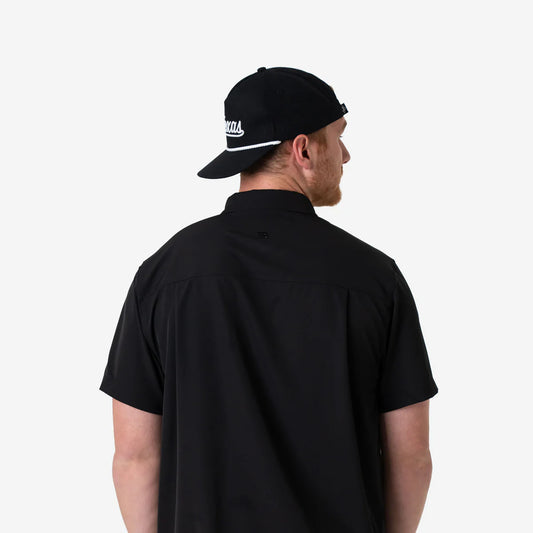 Performance Button Up- Heather Black