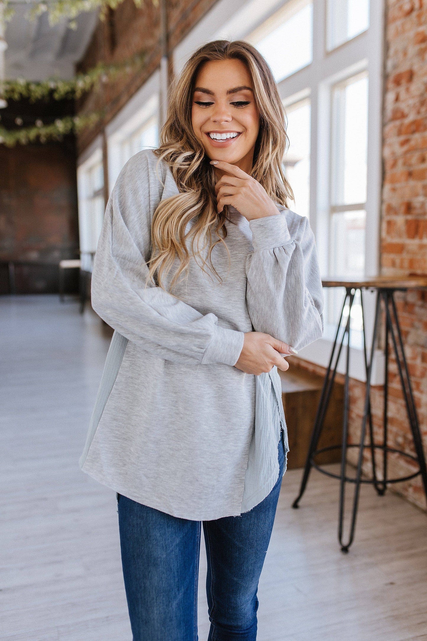 Gabrielle Raw Hem Oversized Top