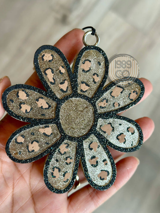Leopard Daisy Car Freshie