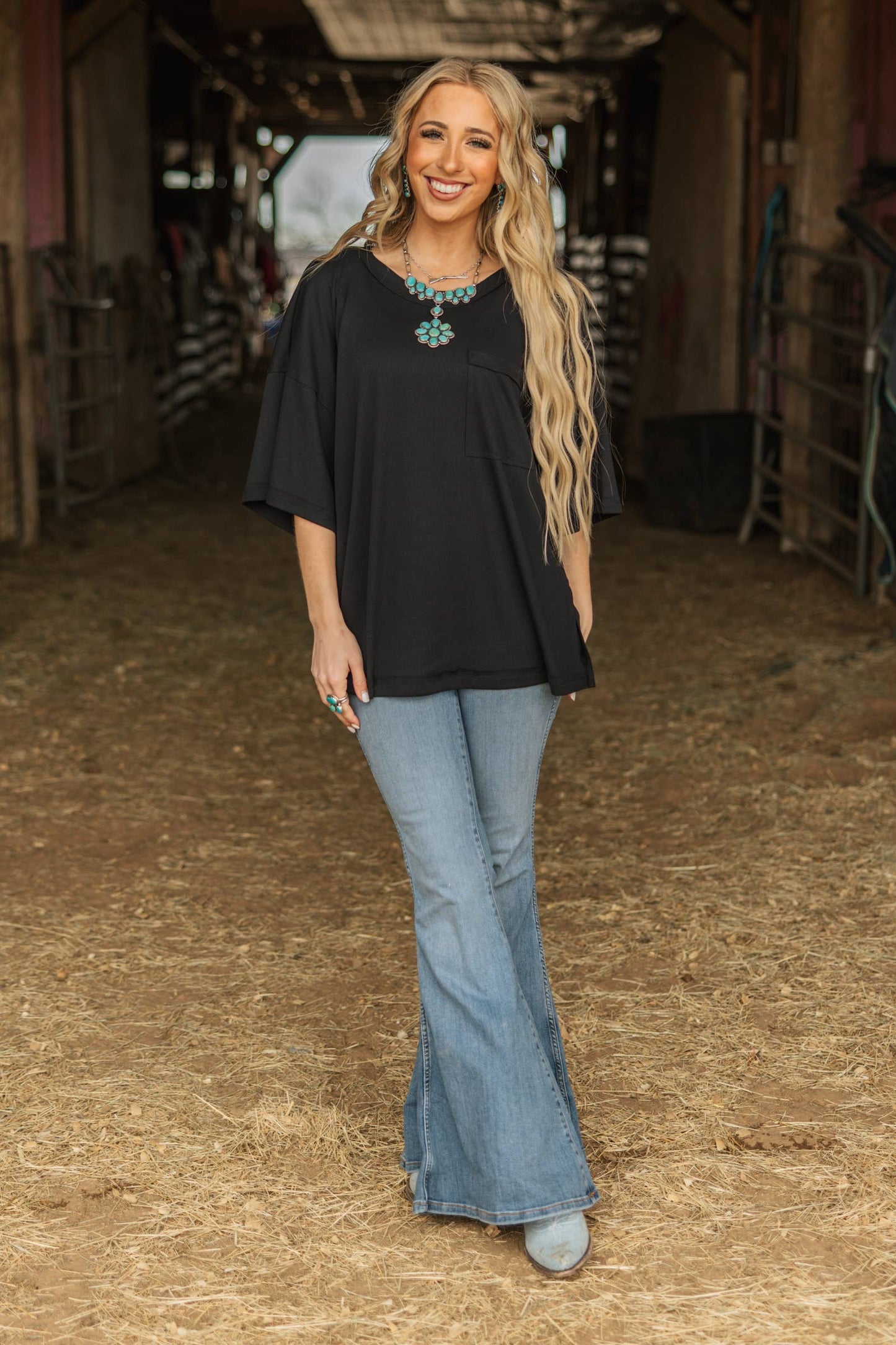 Relaxed Boyfriend Top w/ Pocket