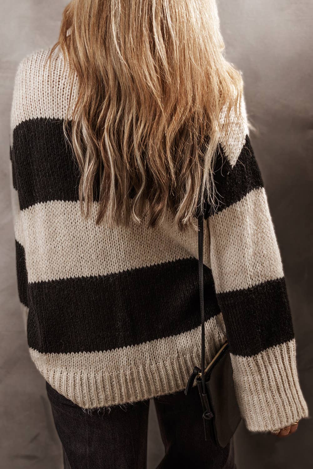 Colorblock Striped Loose Fit Sweater