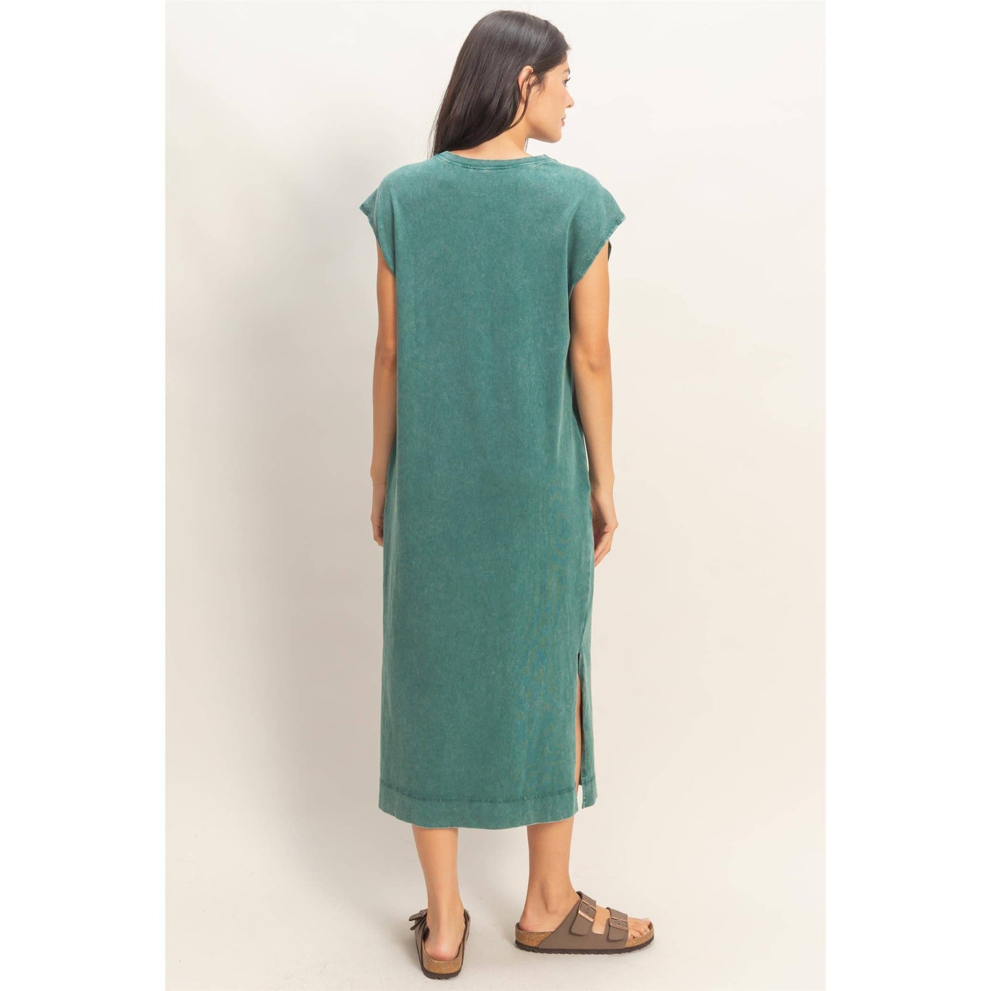 Mineral Wash Midi Dress