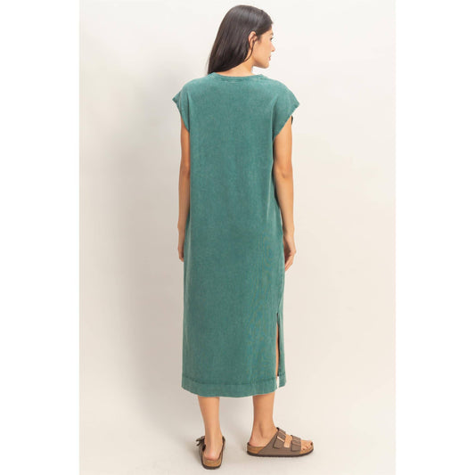 Mineral Wash Midi Dress