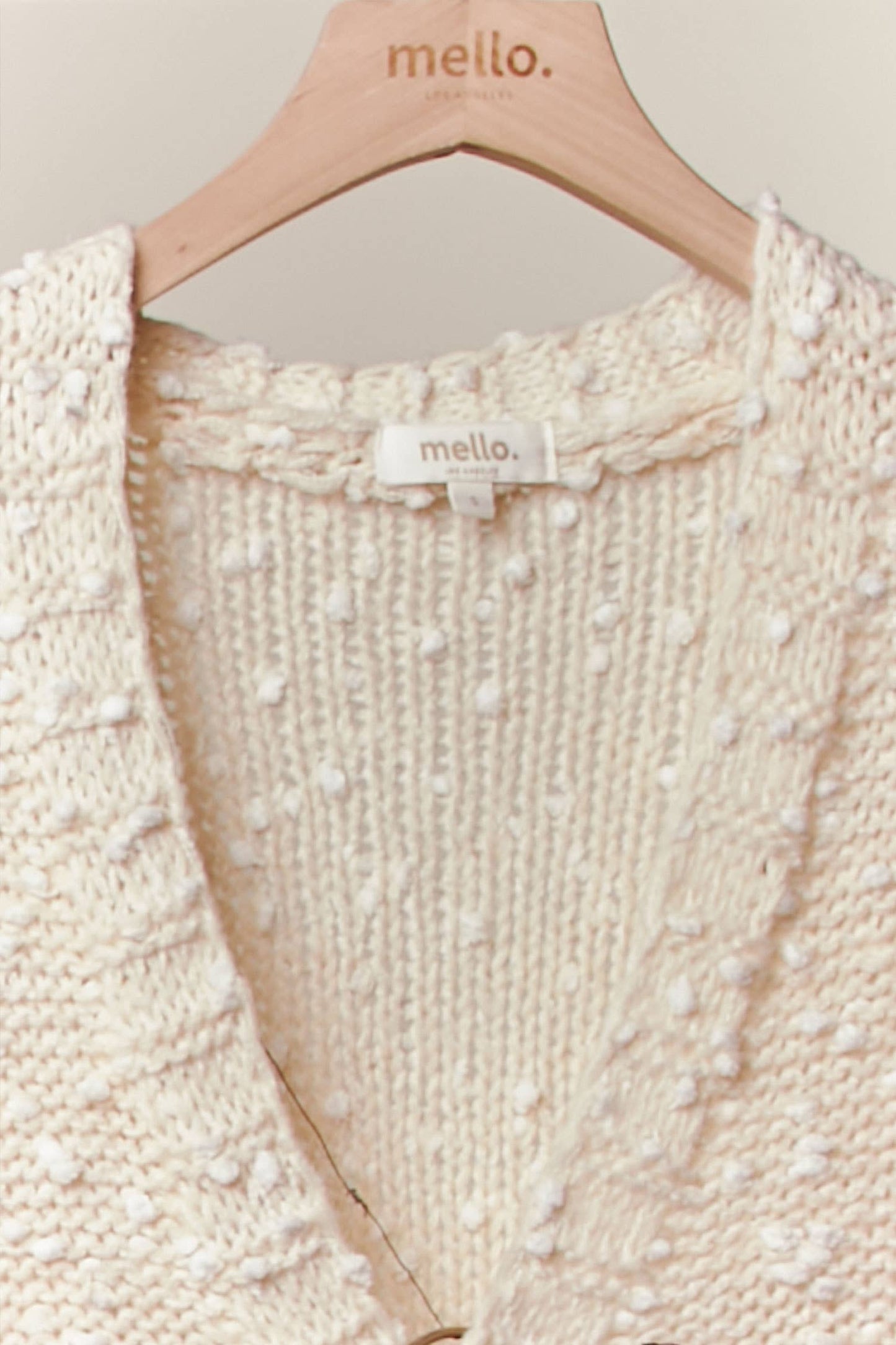 Ribbon Patch Popcorn Cardigan