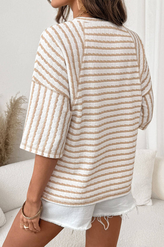 Stripe Textured Knit Top