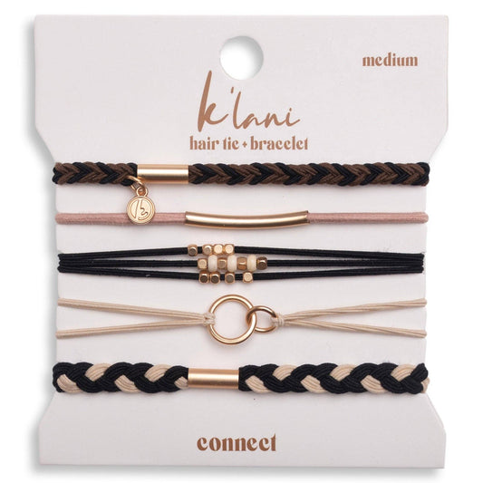 Black & Cream Hair Tie Bracelets