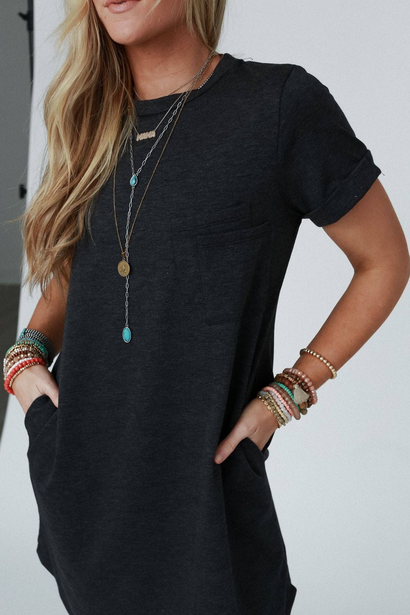 On The Daily Pocket Tee Dress