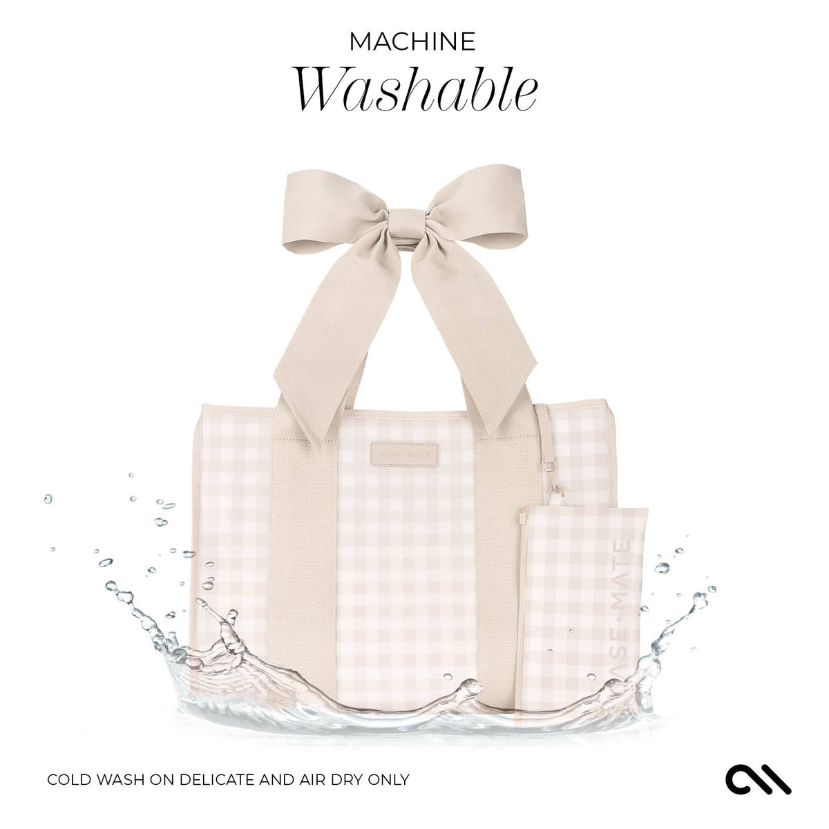 Case-Mate Latte Gingham Bow Jelly Tote Bag