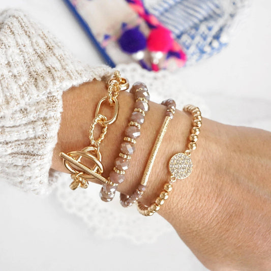 Pink & Gold Bracelet Set