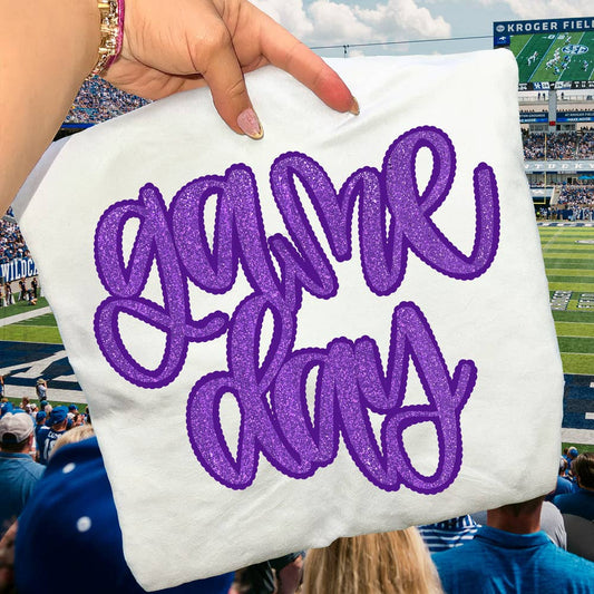 Faux Glitter Game Day DTF Heat Transfer