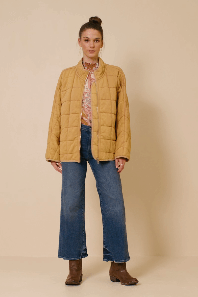 Quilted Zip Up Padded Jacket