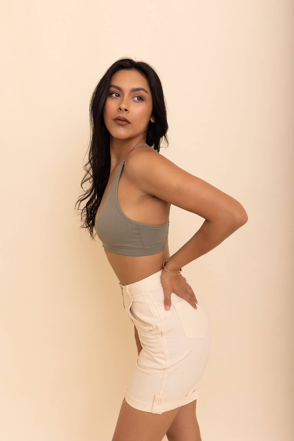 Lace Racerback Bralette: Sage