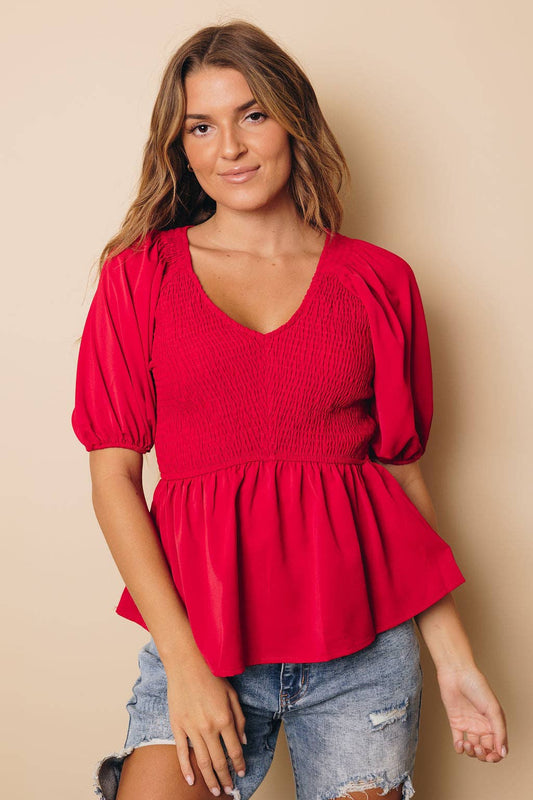 Wendy Puff Sleeve Smocked Top