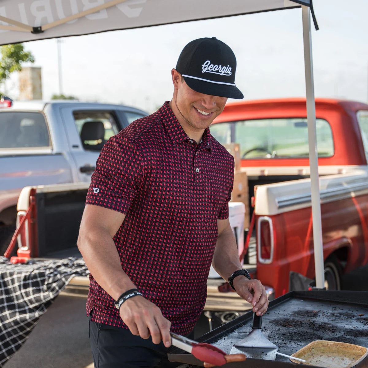 Performance Polo- GA Black & Red