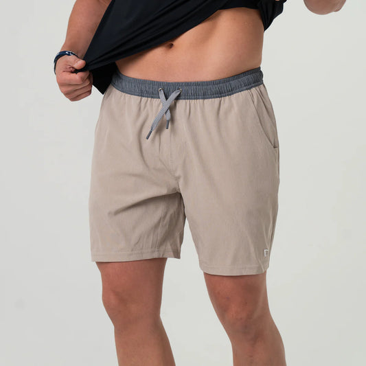 Athletic Shorts- Heather Khaki 7"