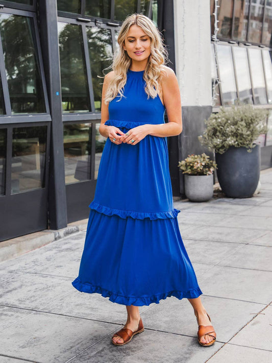 Tiered Ruffle High Neck Emmalee Dress