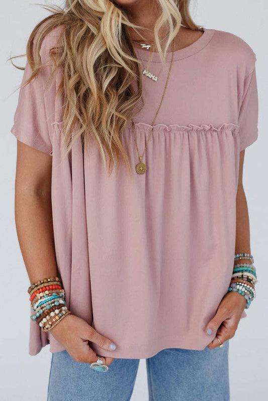 Frilled Short Sleeve Babydoll Tee