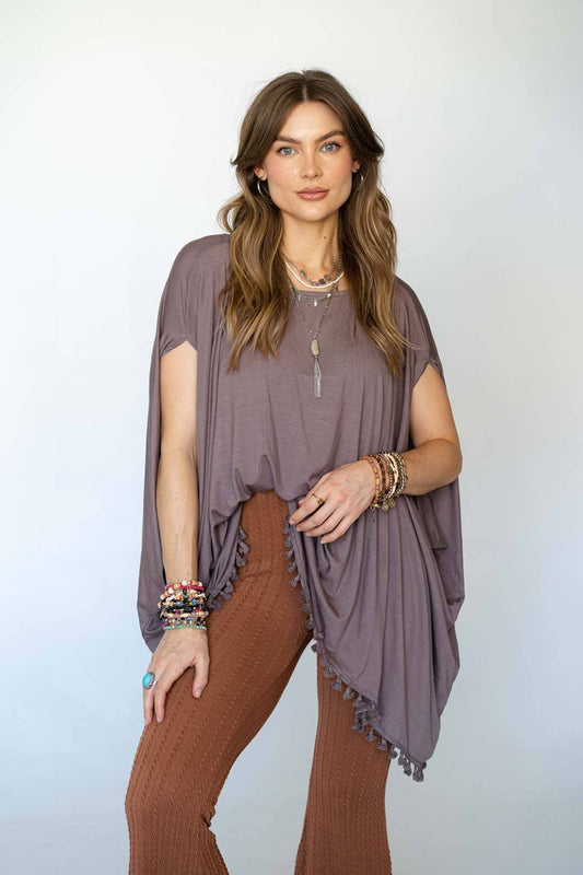 The Wren Tassel Tunic - Light Mocha