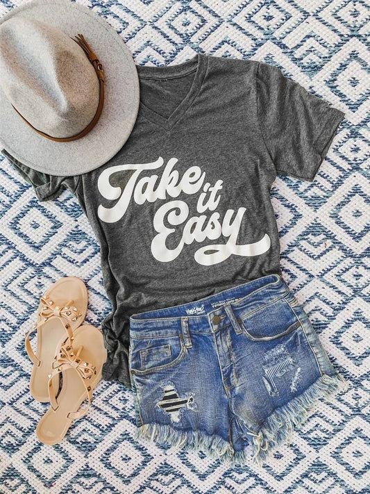 Take it Easy V-neck Tee