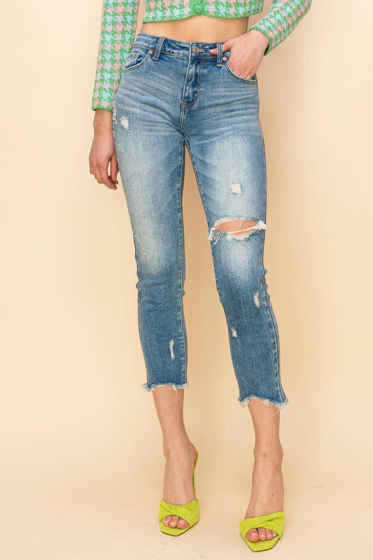 MID RISE STRETCH ANKLE SKINNY